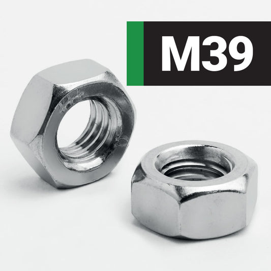 Jacbolts M39 stainless steel A2 Hexagon Full Nuts -  DIN 934