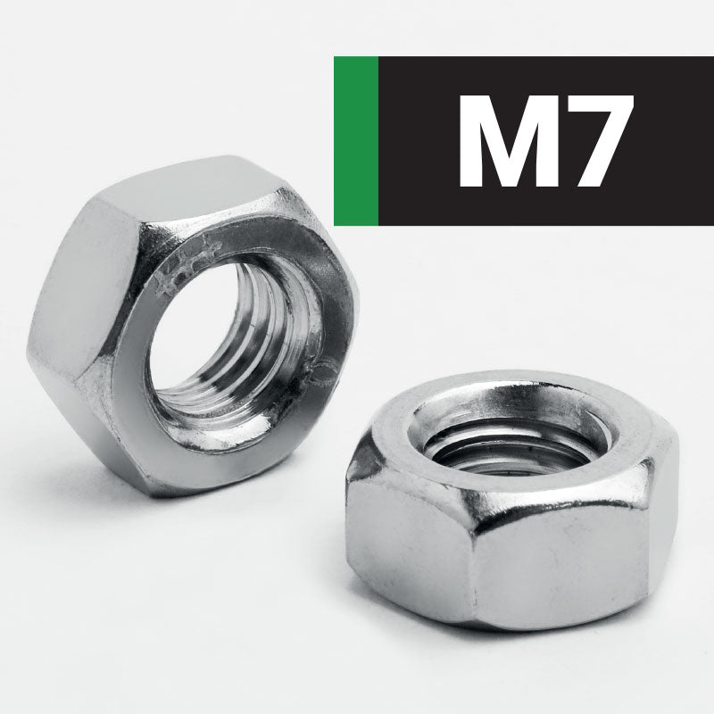 Jacbolts M7 stainless steel A2 Hexagon Full Nuts -  DIN 934