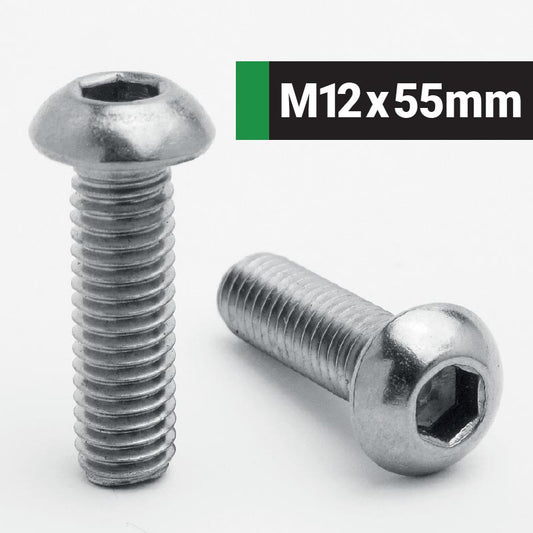 Jacbolts A2 stainless steel M12x55mm socket button screw -  ISO 7380-1